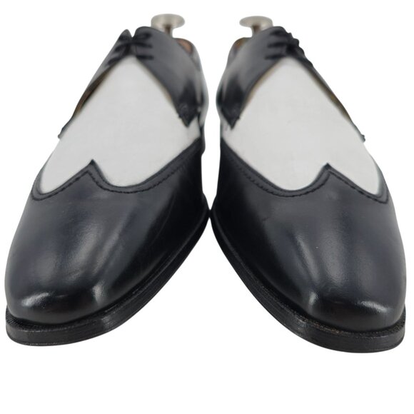 New Old Stock Florsheim Imperial Black White Wingtip Spectators 10D Dress Shoes - Picture 10 of 11